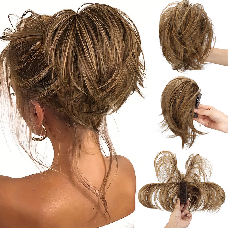 Claw Clip Messy Bun Hair Piece - Syntetyczna doczepka do kucyka z klipsem,
