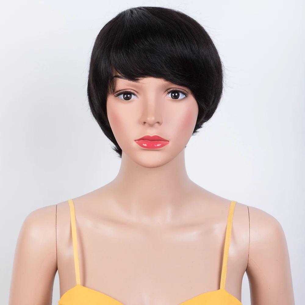 Krótka Prosta Peruka Bob Pixie – Short Pixie Cut Wig Human Hair Cheap recenzja i cena