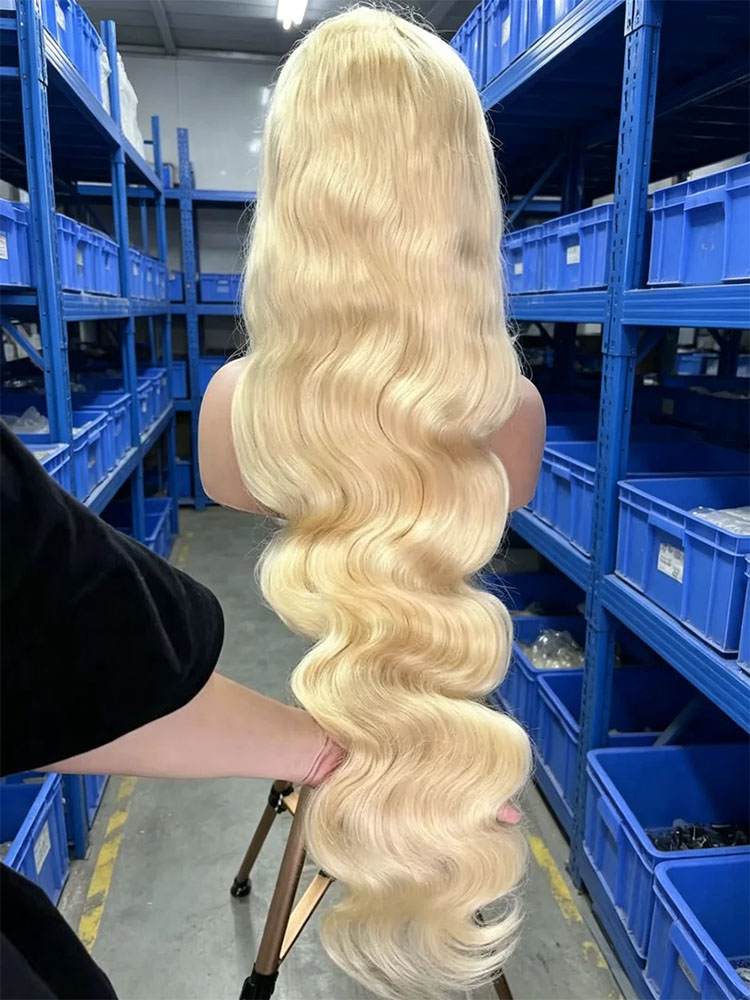 36 40 cali, odcień 613 – miękk – 613 Blonde Body Wave Lace Front Wig recenzja i cena