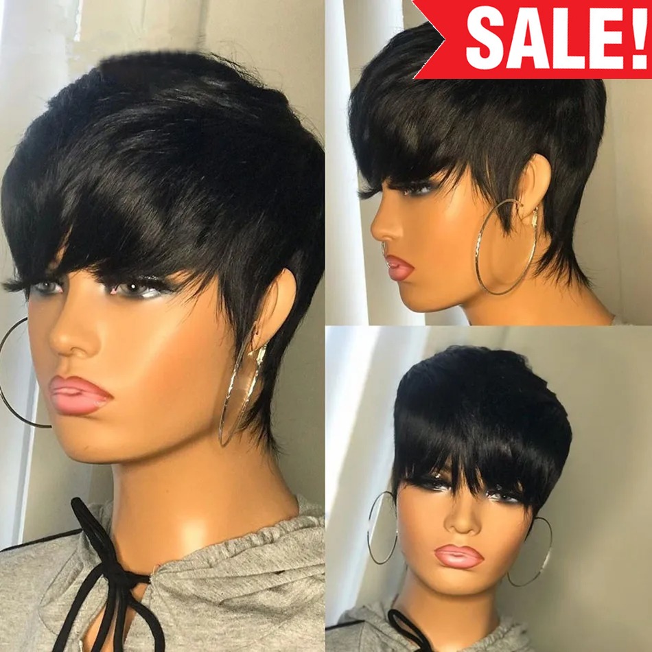 Krótkie peruki z naturalnych w – Short Pixie Cut Wig Human Hair Cheap recenzja i cena