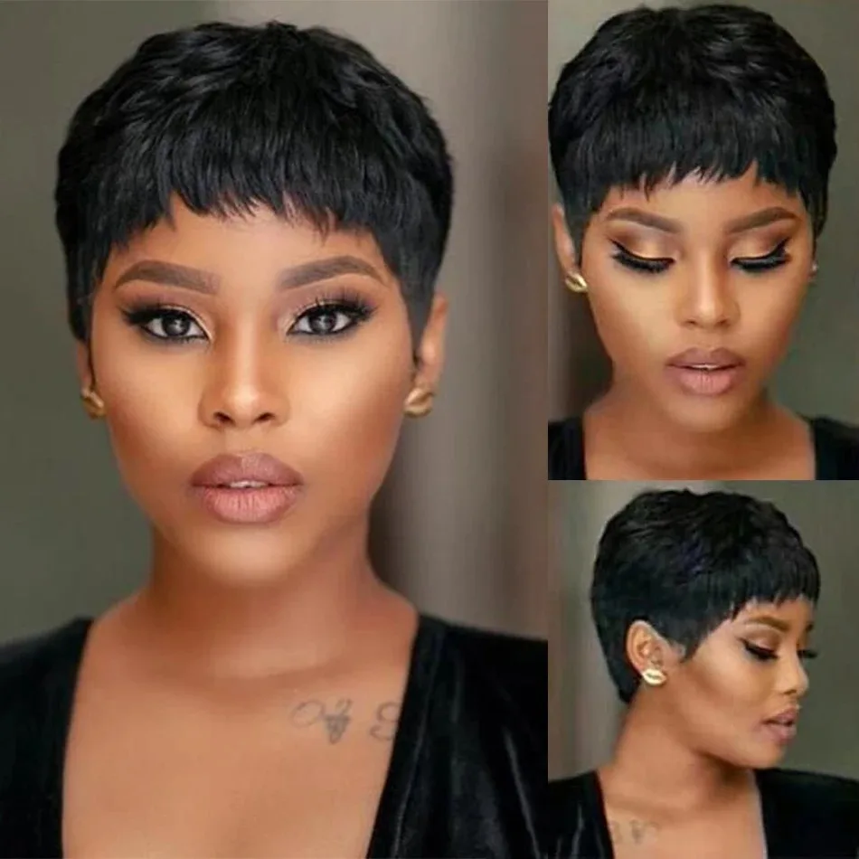 Krótkie peruki z naturalnych w – Short Pixie Cut Wig Human Hair Cheap recenzja i cena